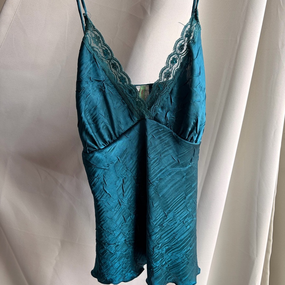Teal Lace silky Blouse